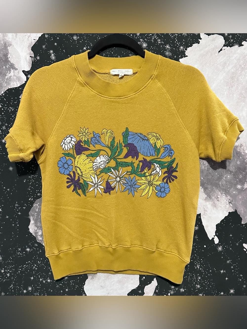 Truly Madly Deeply Floral Short Sleeve Sweatshirt